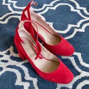 Chic Red Suede Heels